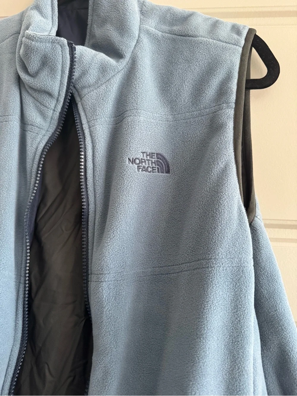 Men's Reversible Two-Tone Lightweight Fleece-Lined Vest - Navy/Gray